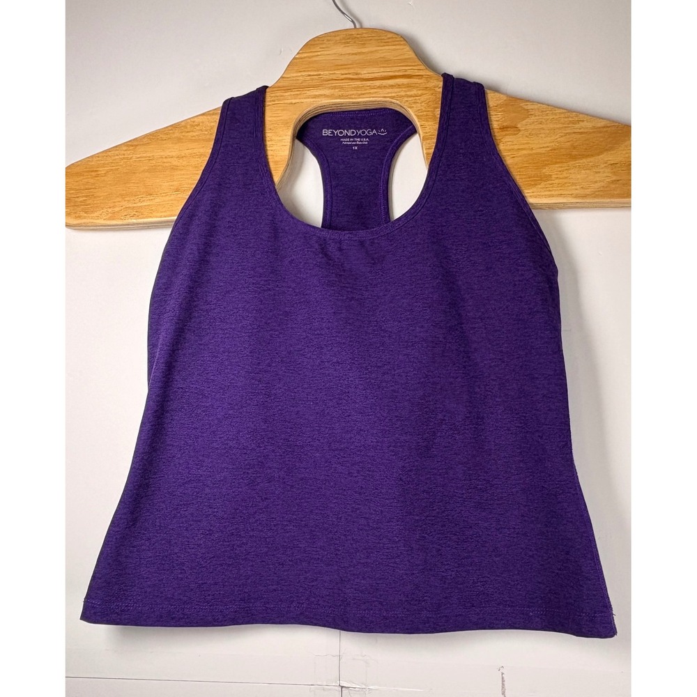 Beyond‎ Yoga Women's Spacedye Step Up Racerback Tank Vivid Plum Sz 1X Yoga
